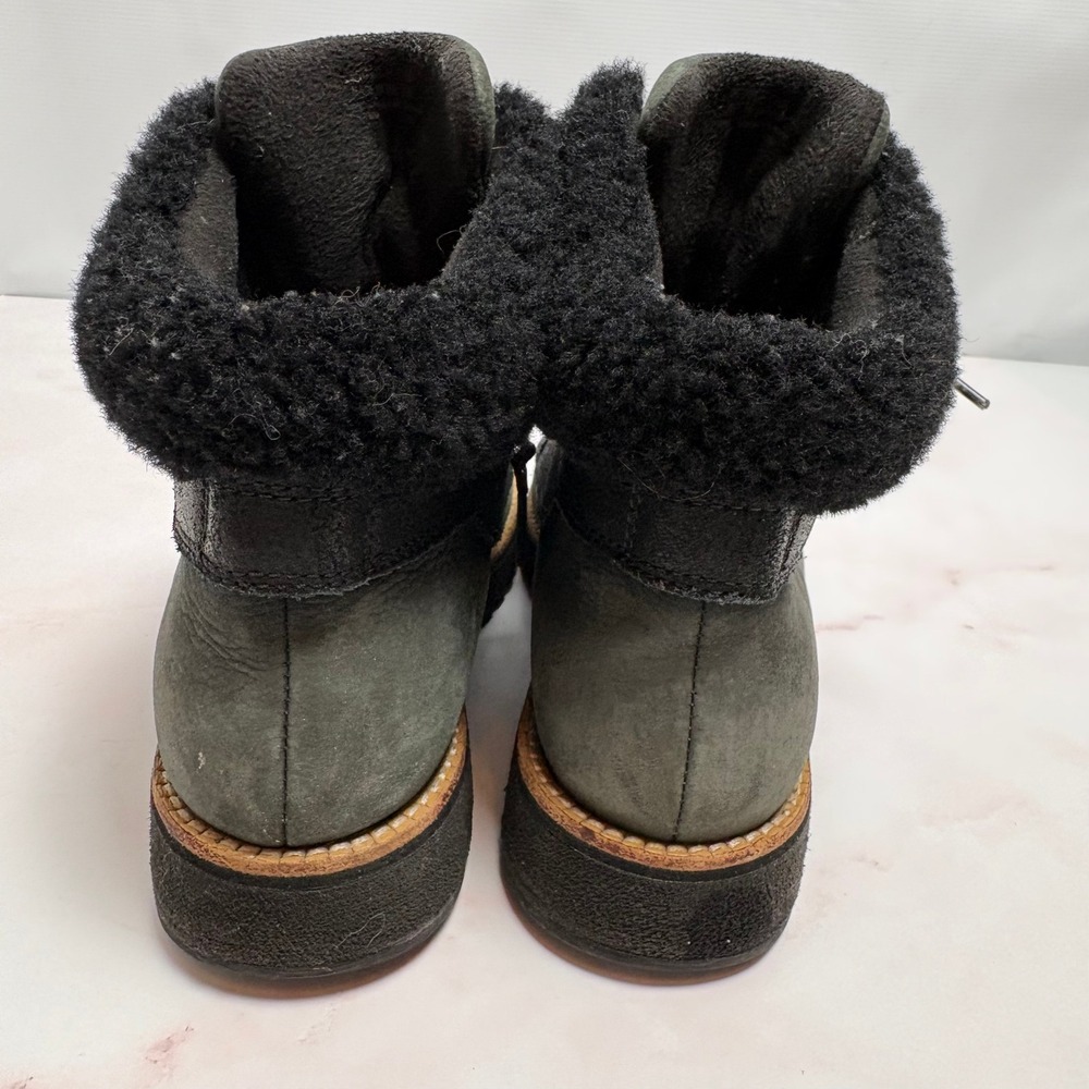 Cole Haan Nike Air Collab Waterproof Hiker Boots Women's 8 Green Suede Shearling - Picture 5 of 7